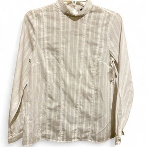 ModCloth Ivory Vintage Victorian inspired blouse top womens XS